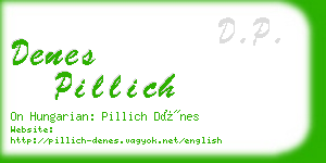 denes pillich business card